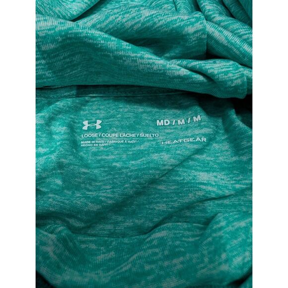 Under Armour HeatGear Women’s M Hoodie Teal Performance Pullover Lightweight - Picture 4 of 10